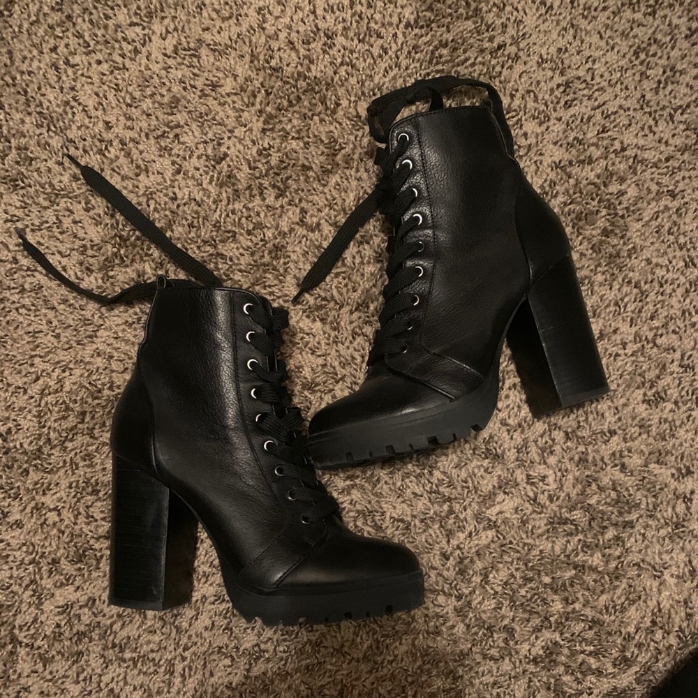 Steve Madden heeled combat boots